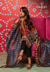 Asim Jofa Tara Sitara Ajtm-10 - 2 Pcs Printed Georgette Silk 2 Pcs