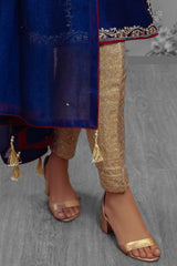Zaaviay Stitched Spring Collection Dilara Gold Banarsi Straight Pants