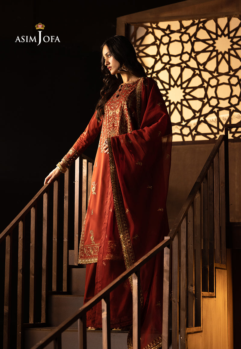 Asim Jofa Luxury Festive Drop 3 Ajllf-18 Embroidered Silk 3 Pcs