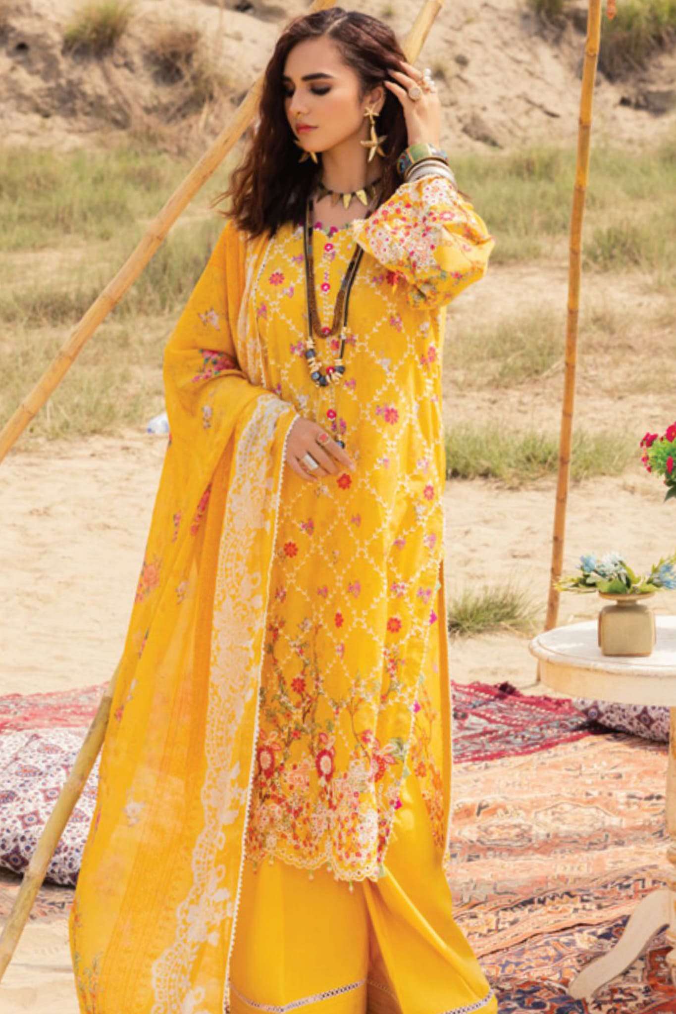 Adan's Linas Printkari Unstitched 3 Piece Lawn Collection'2023-A-03