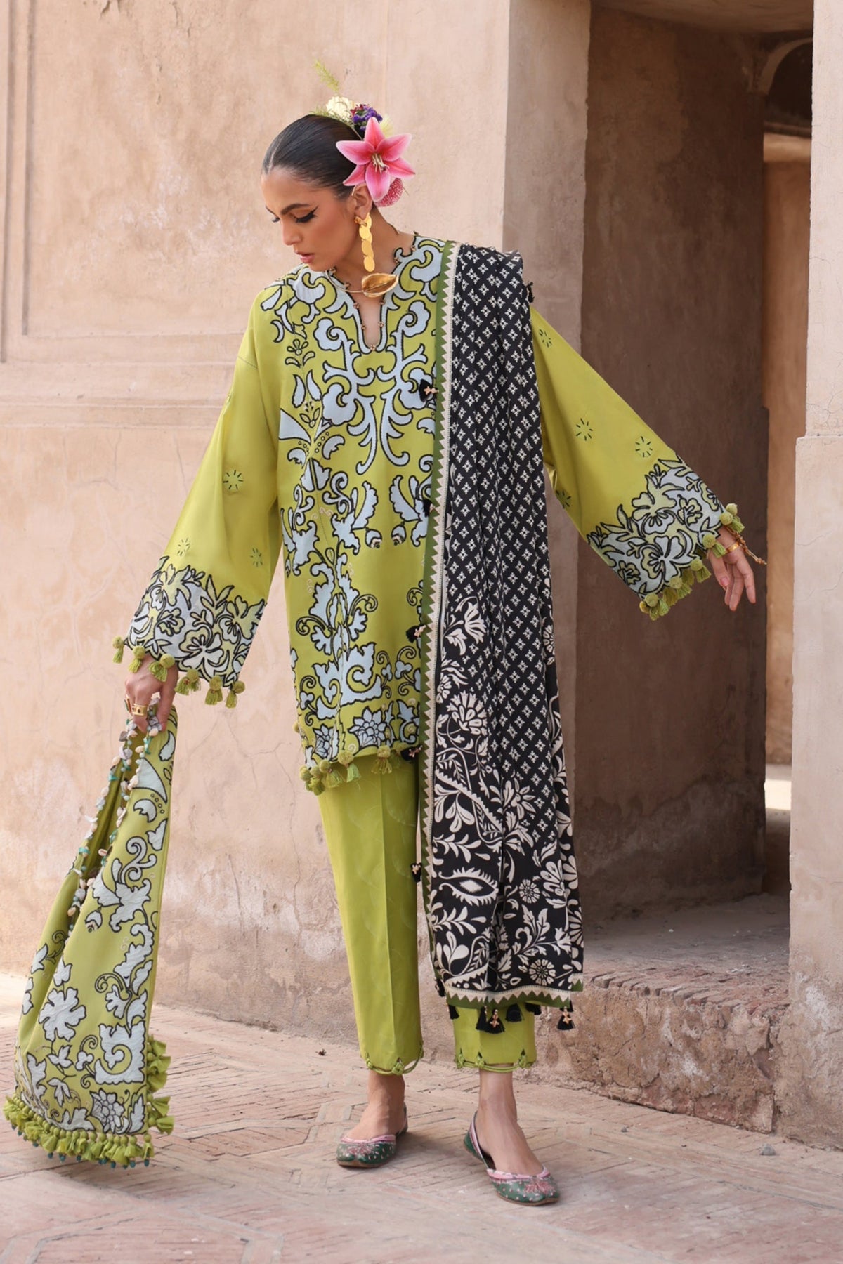 Elan Unstitched 3 Piece Luxury Lawn Collection'2025-03-A-Solene