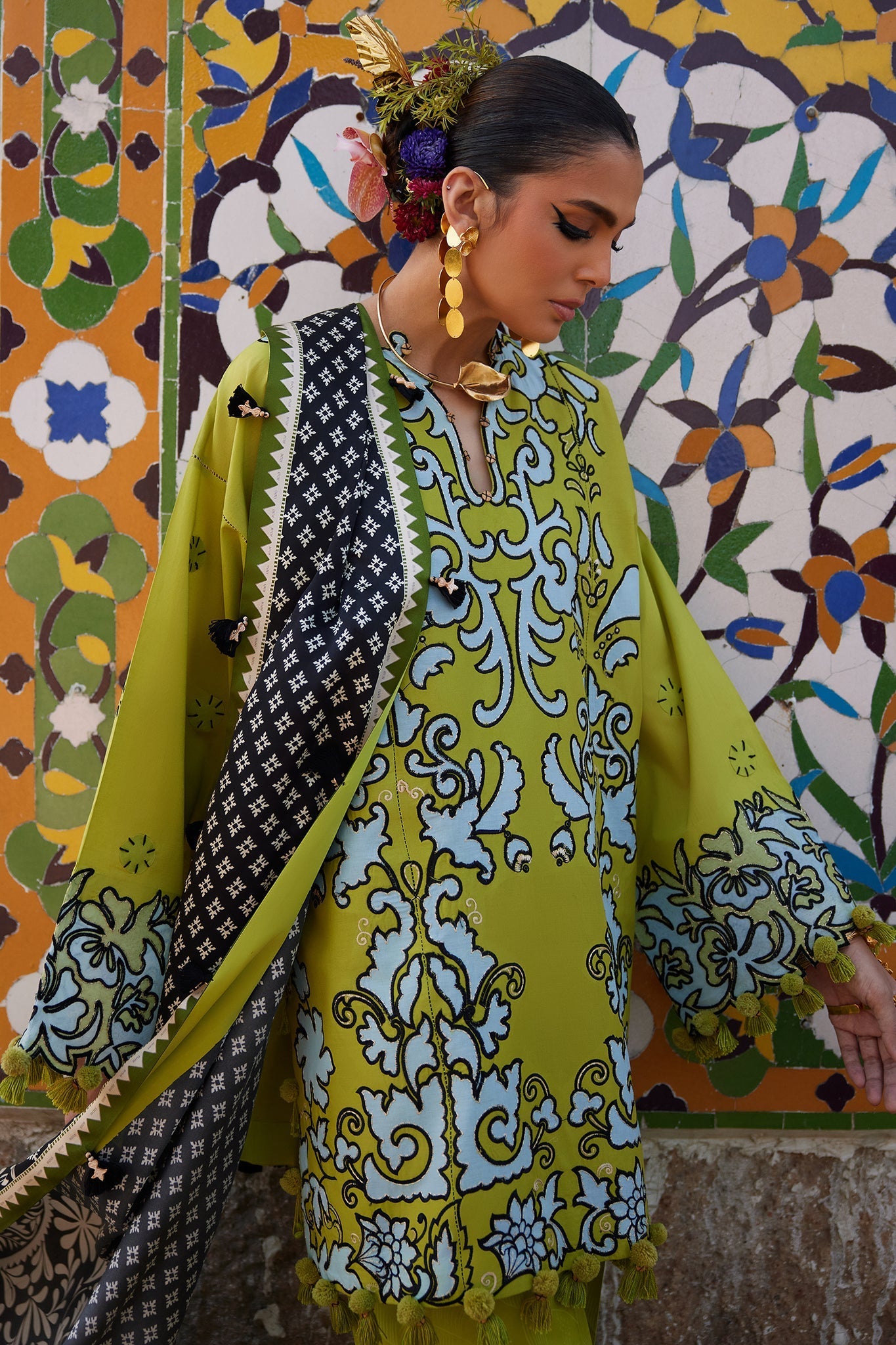 Elan Unstitched 3 Piece Luxury Lawn Collection'2025-03-A-Solene