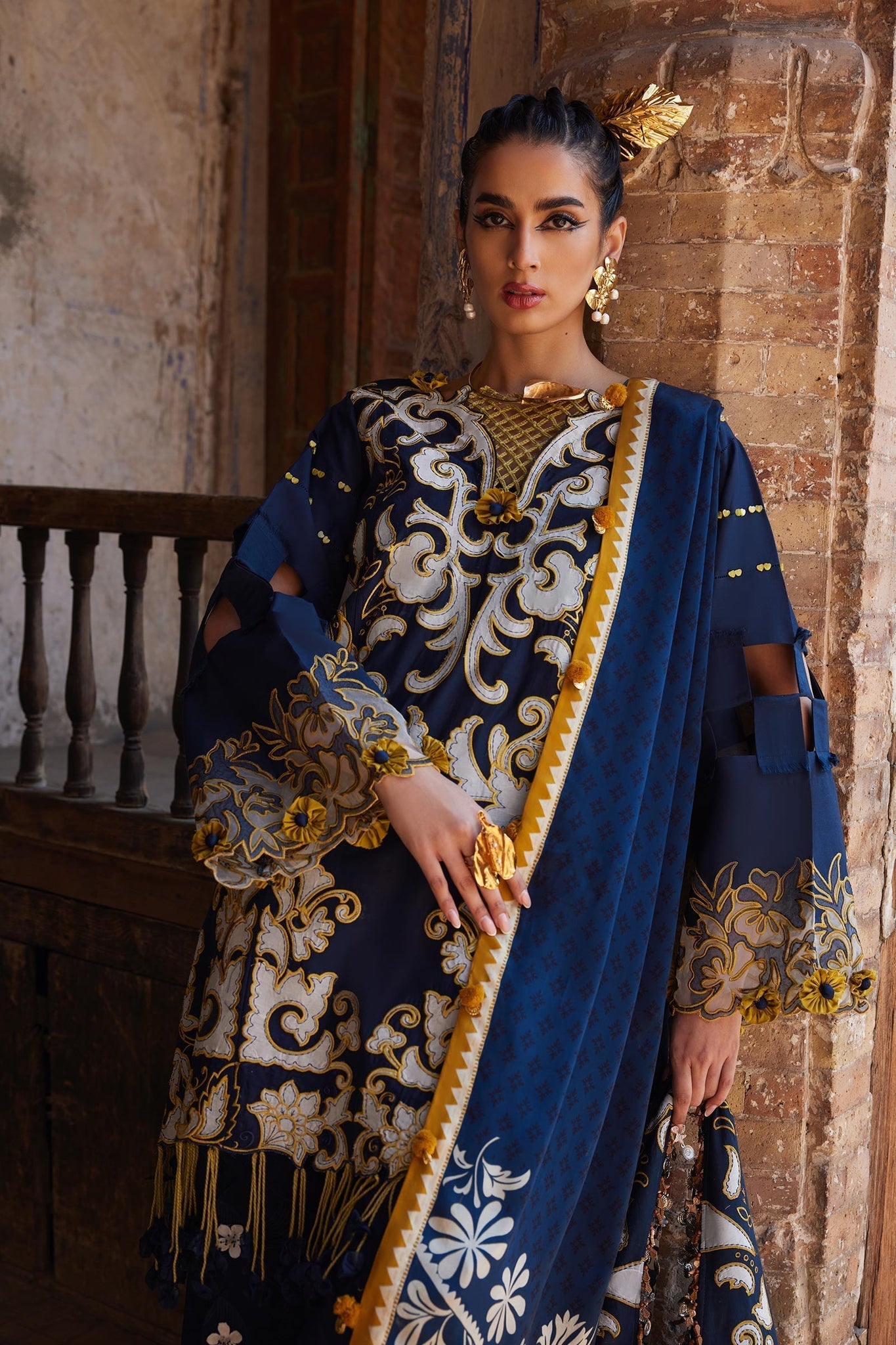 Elan Unstitched 3 Piece Luxury Lawn Collection'2025-03-B-Solene