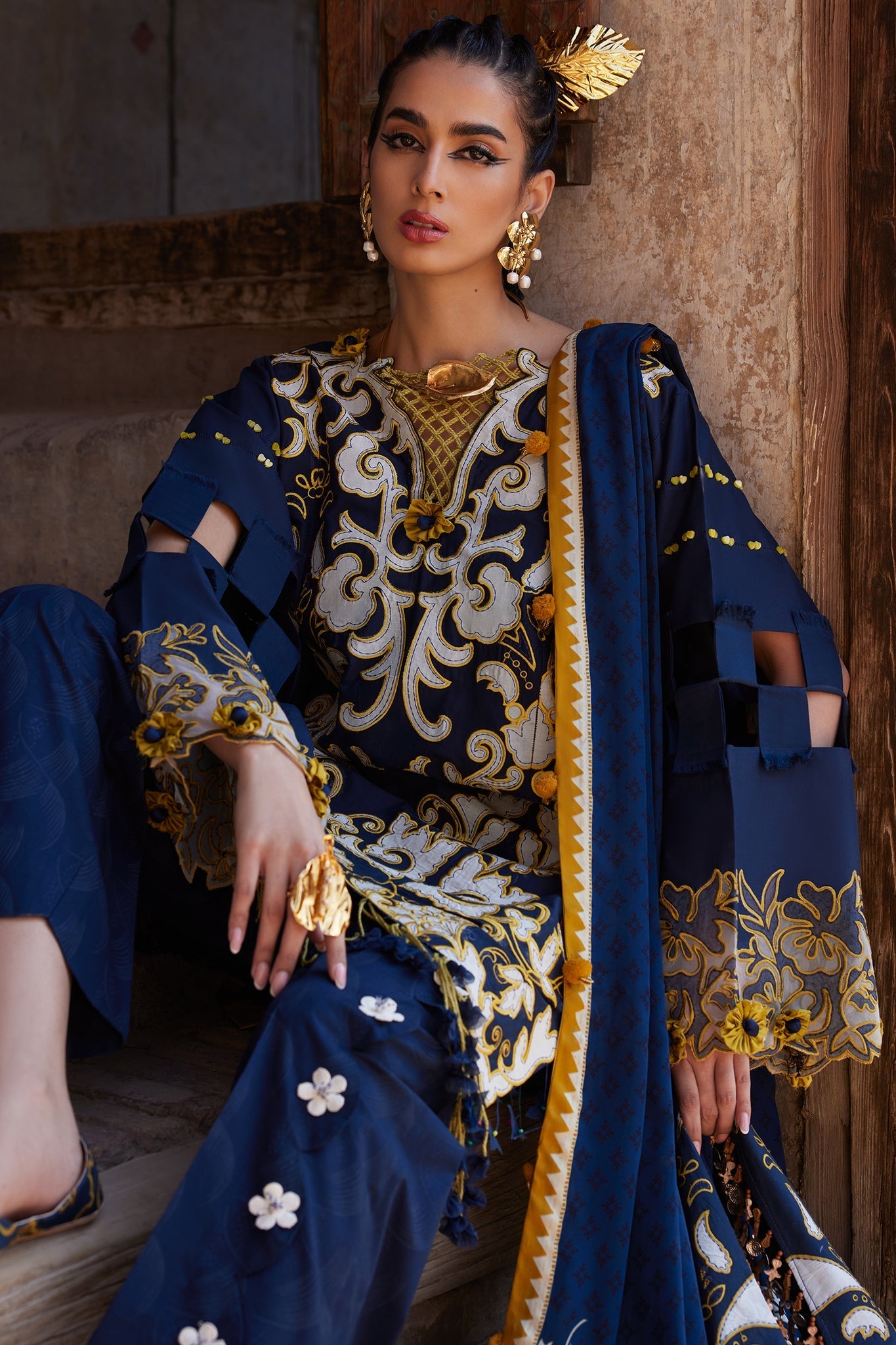 Elan Unstitched 3 Piece Luxury Lawn Collection'2025-03-B-Solene