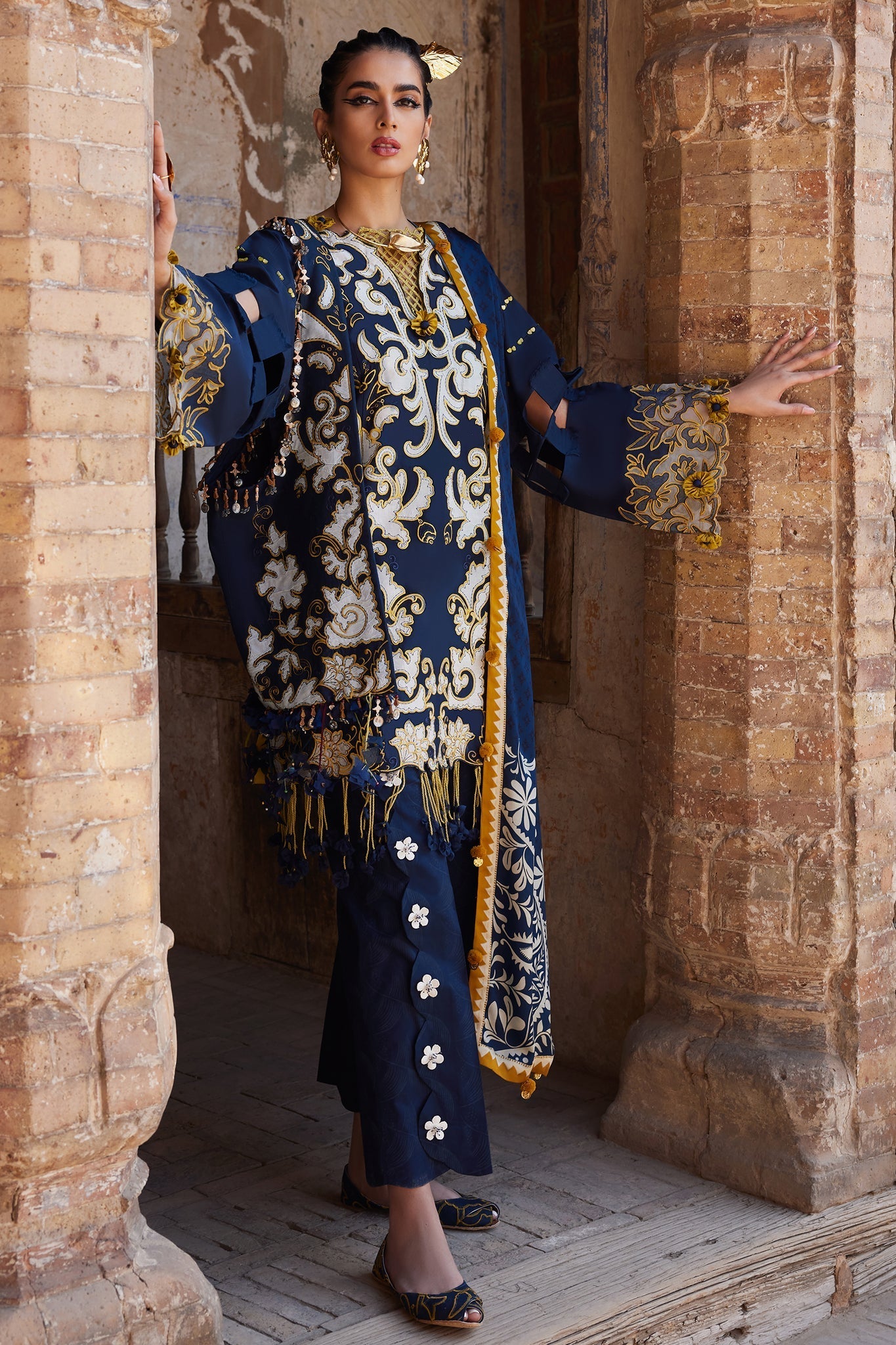 Elan Unstitched 3 Piece Luxury Lawn Collection'2025-03-B-Solene