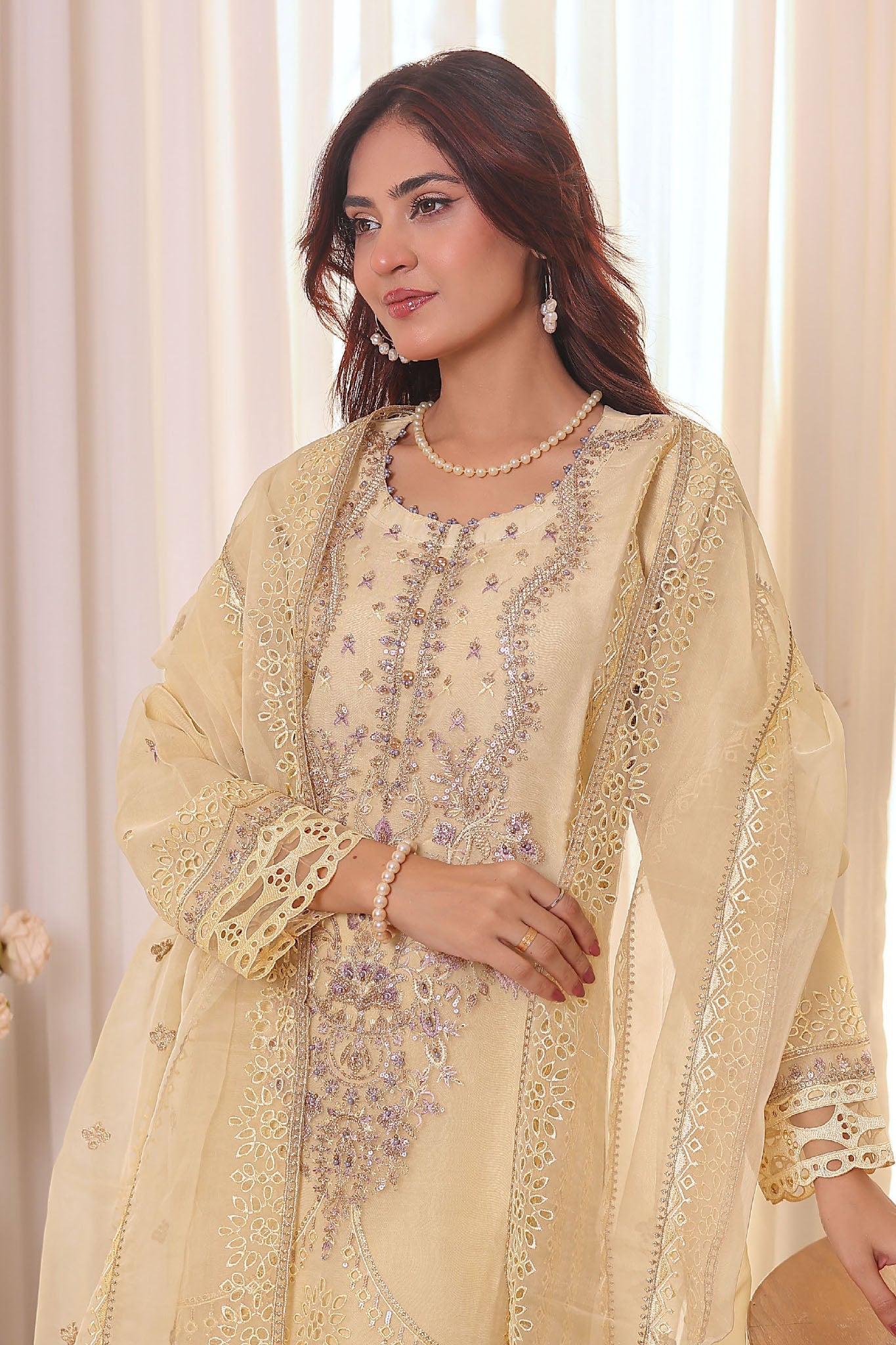 Irha By Azmeerah Official Semi Stitched 3 Piece Organza Edit Formals Collection'2024-03-Azzahra