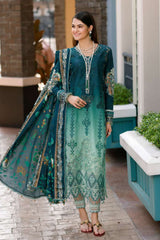 Noor by Saadia Asad Unstitched 3 Piece Eid Handwork Schiffli Laserkari Collection'2023-D-03