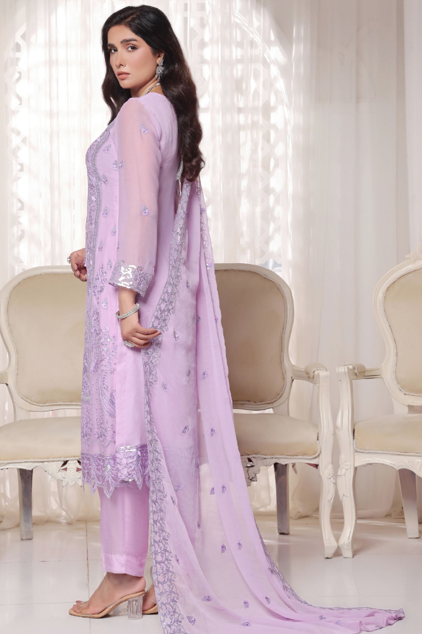 Myra By Soghat Stitched 3 Piece Luxury Emb Chiffon Collection'2025-Myra-03-Lilac