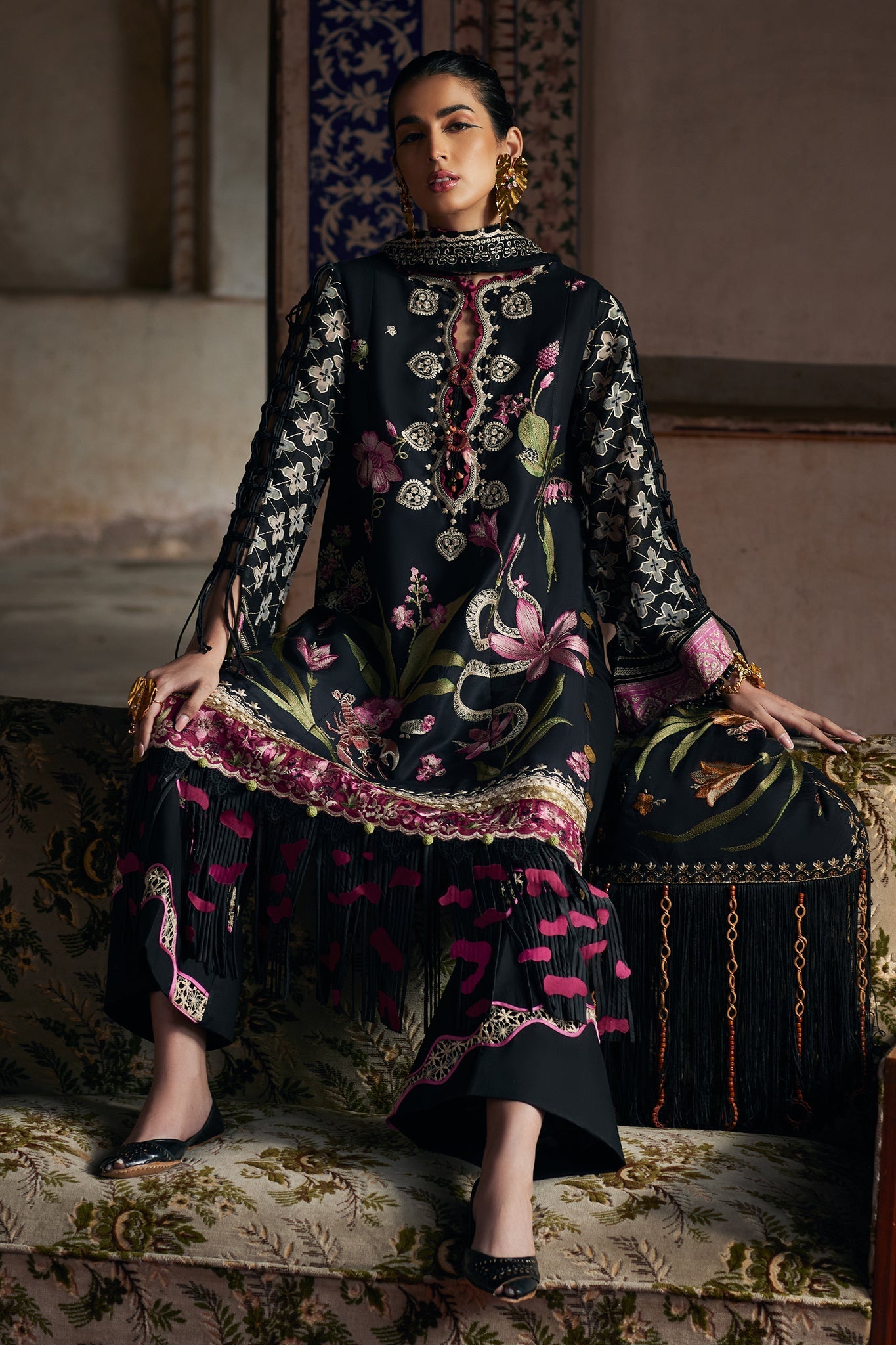 Elan Unstitched 3 Piece Luxury Lawn Collection'2025-04-A-Azureh