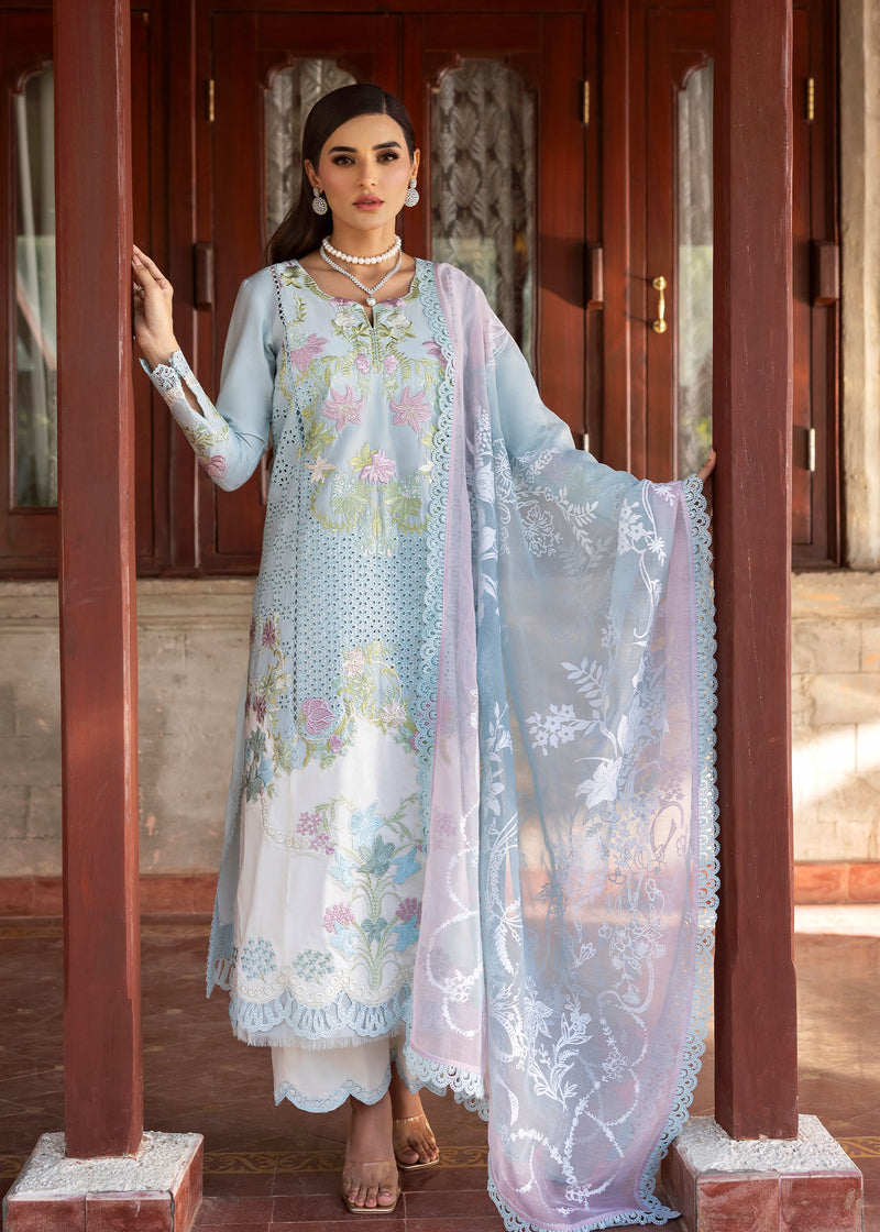 Bloom By Saira Shakira Unstitched 3 Piece Luxury Lawn Collection'2025-04-B-Lotus Reverie
