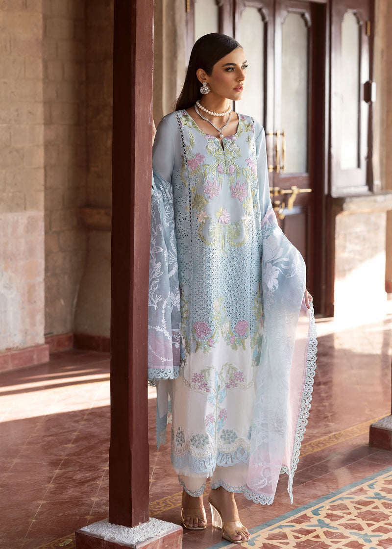 Bloom By Saira Shakira Unstitched 3 Piece Luxury Lawn Collection'2025-04-B-Lotus Reverie