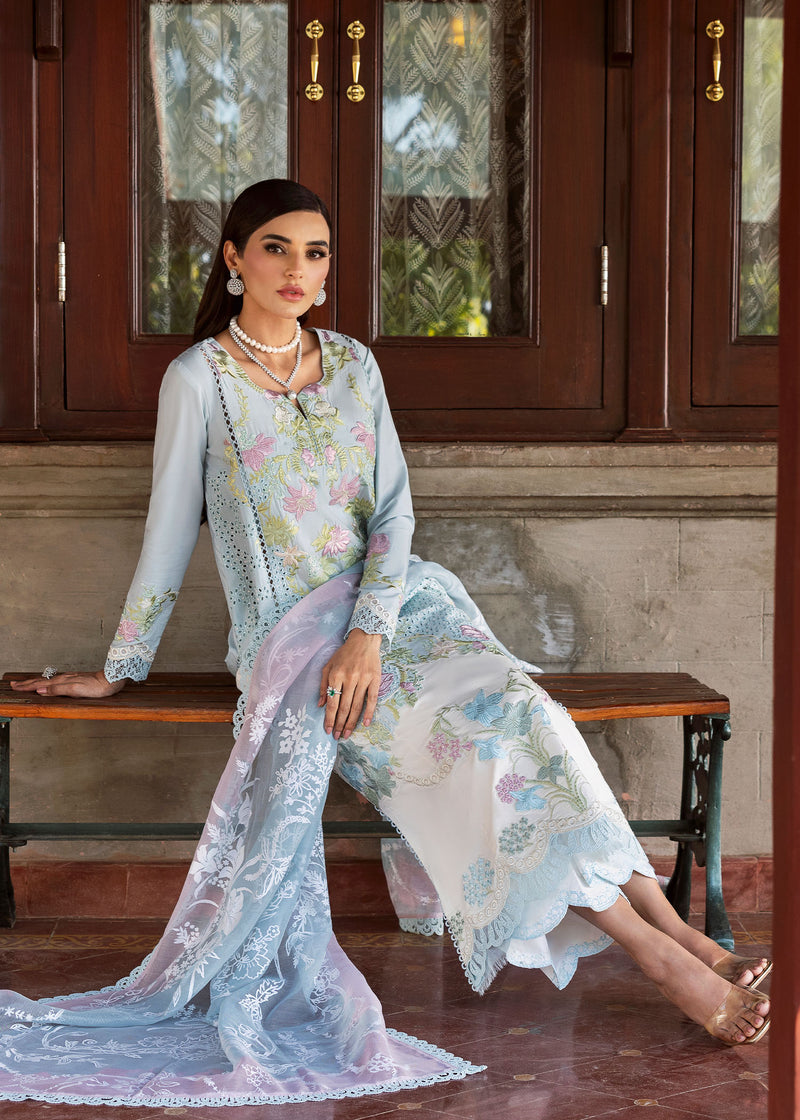 Bloom By Saira Shakira Unstitched 3 Piece Luxury Lawn Collection'2025-04-B-Lotus Reverie
