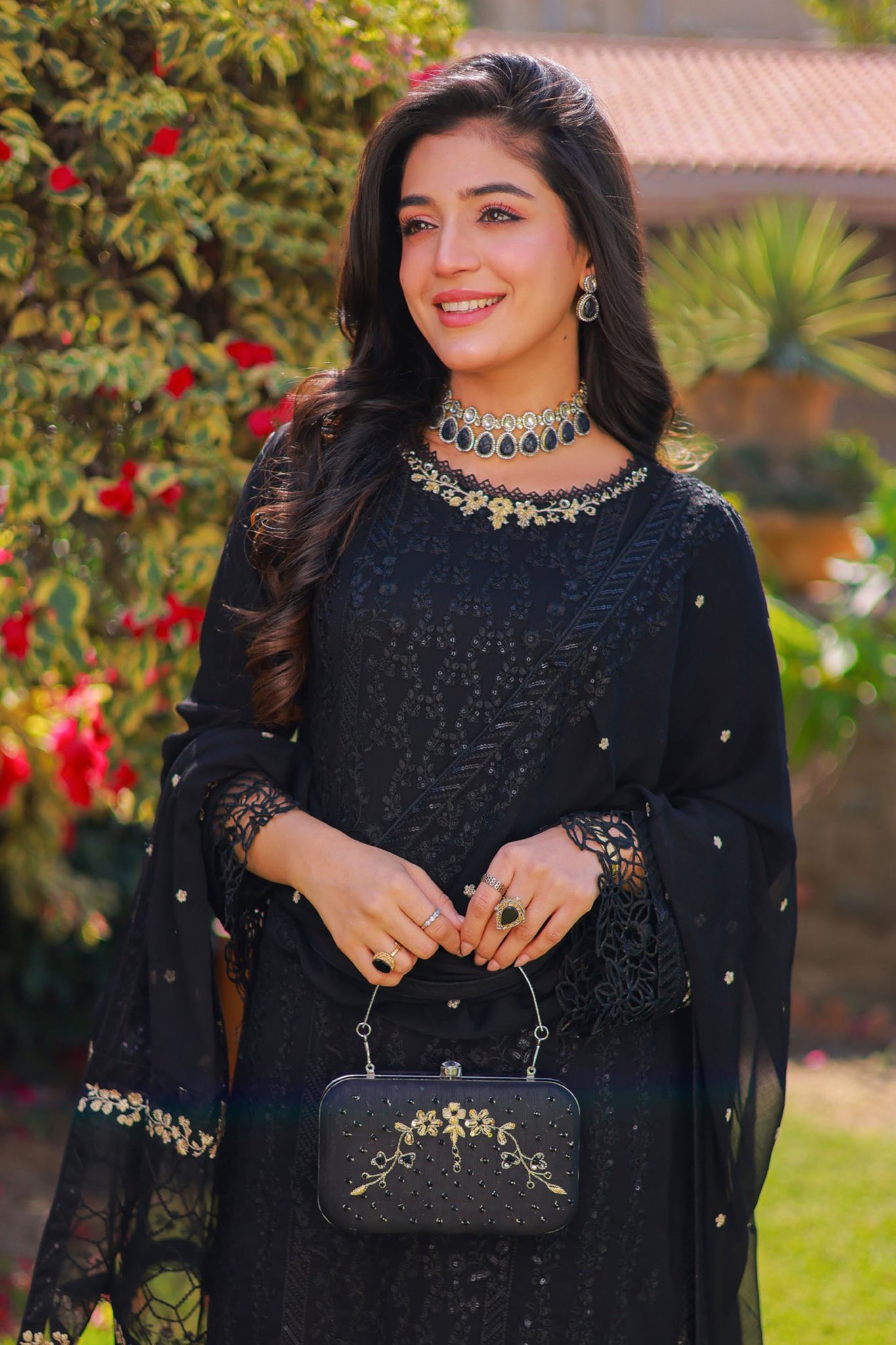Aks By Guzel Stitched 3 Piece Festive Formals Chiffon Collection'2024-04-Kalak
