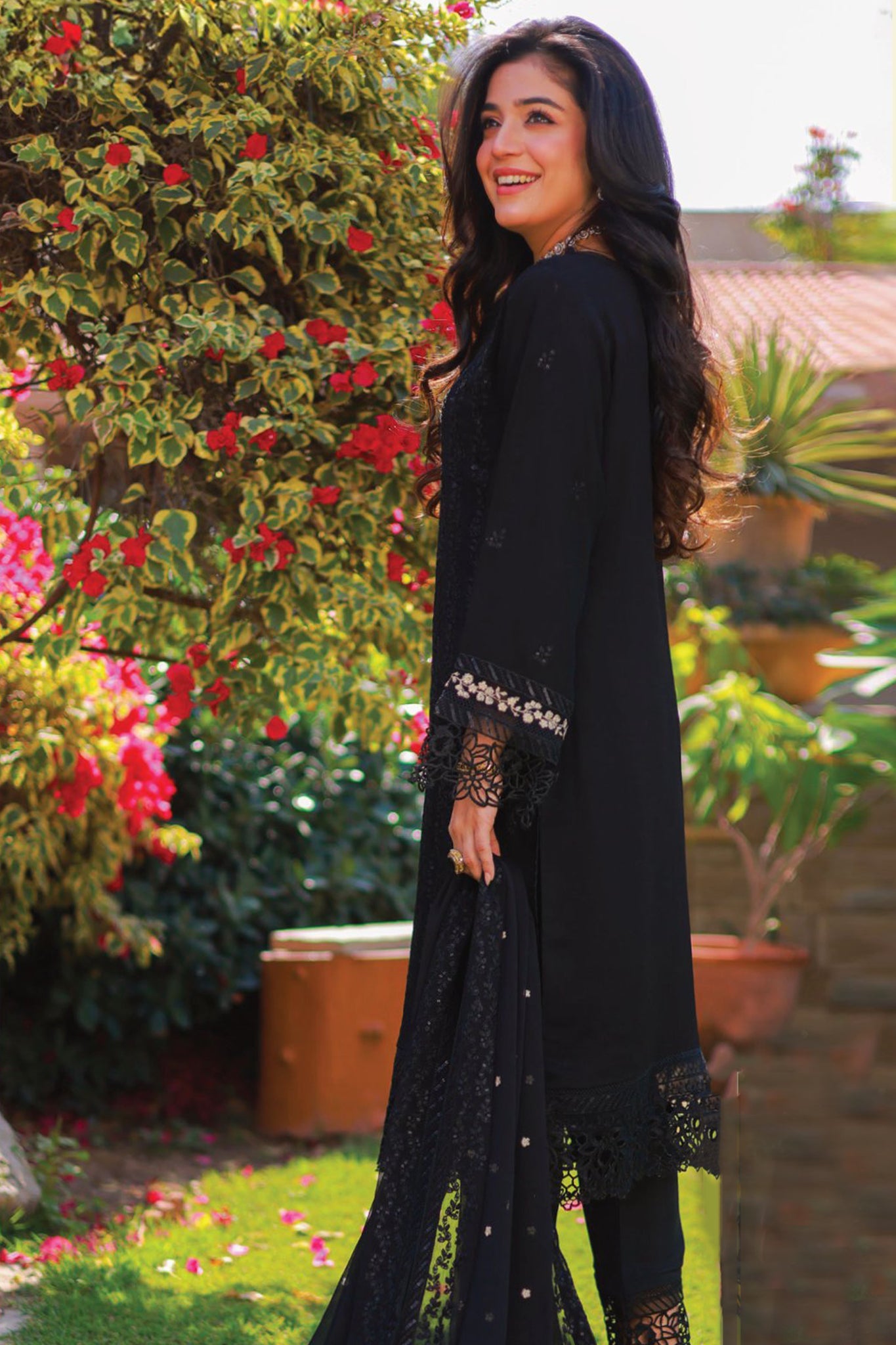 Aks By Guzel Stitched 3 Piece Festive Formals Chiffon Collection'2024-04-Kalak