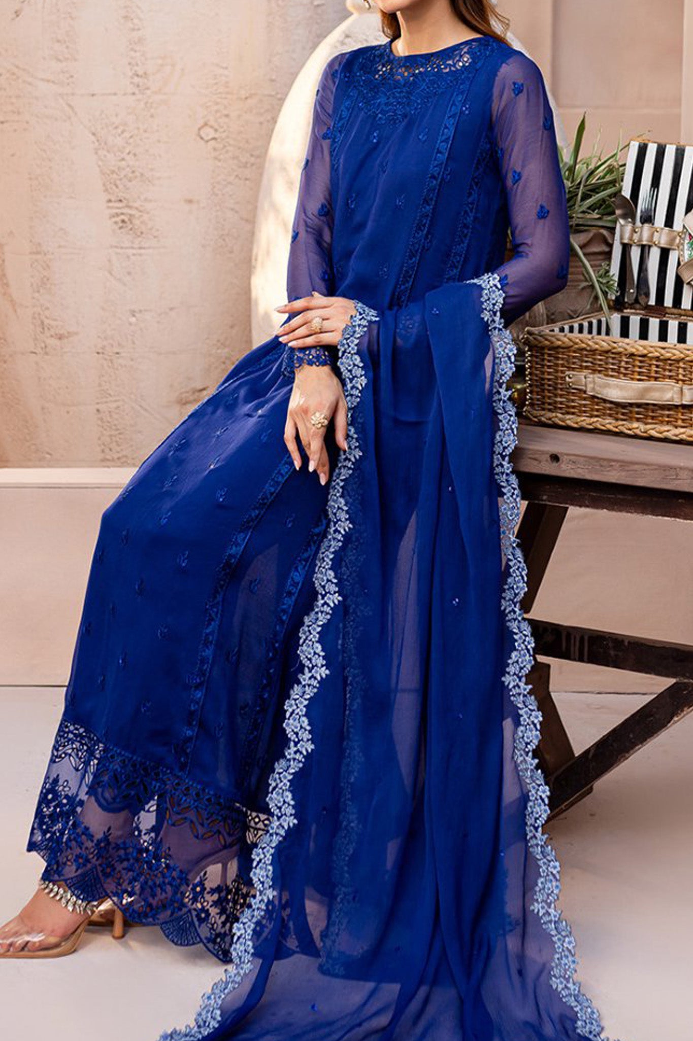Ensembles By Azure Unstitched 3 Piece Festive Formals Eid Edit Collection'2024-04-Sapphire Symphony