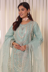 Irha By Azmeerah Official Semi Stitched 3 Piece Organza Edit Formals Collection'2024-04-Stella