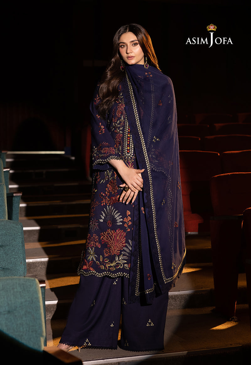 Asim Jofa Luxury Festive Drop 3 Ajllf-12 Embroidered Chiffon 3 Pcs