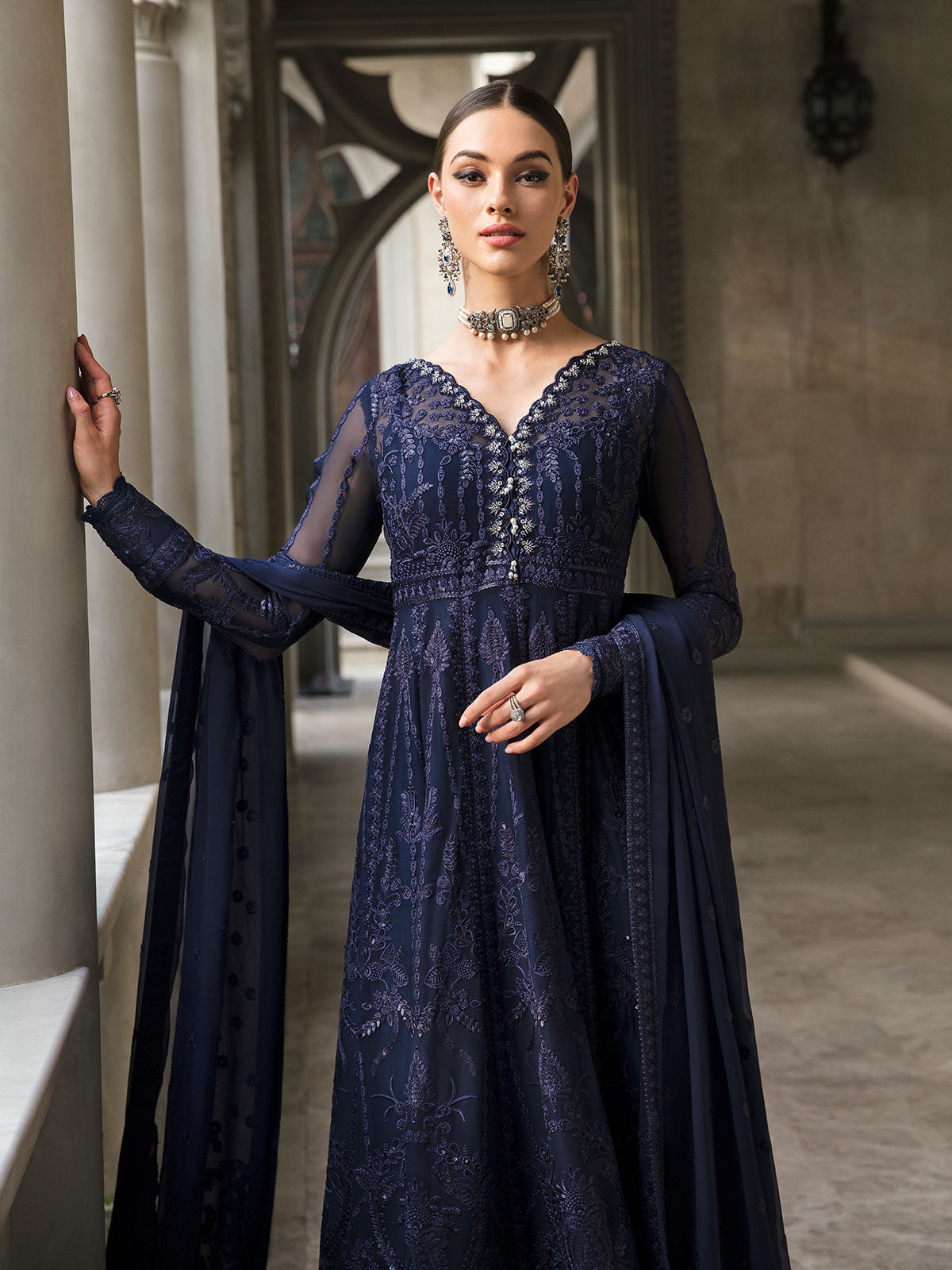 Gulaal Unstitched 3 Piece Emb Chiffon Eid Collection'2023-Maya 05