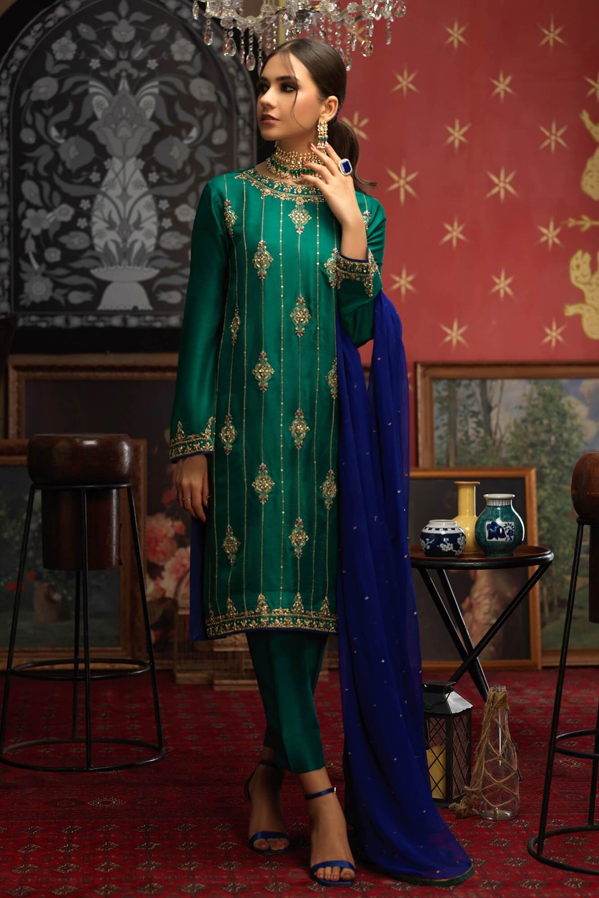 Arzish By Zaaviay Stitched Baria (Three Piece)