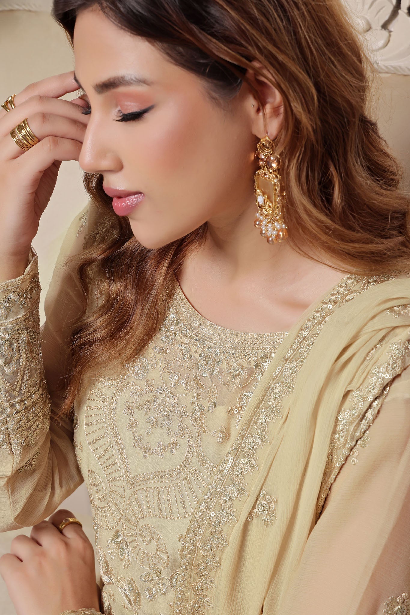 Myra By Soghat Stitched 3 Piece Luxury Emb Chiffon Collection'2025-Myra-04-Cream