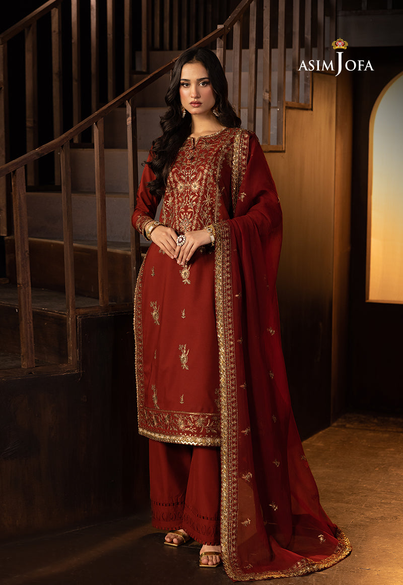 Asim Jofa Luxury Festive Drop 3 Ajllf-18 Embroidered Silk 3 Pcs