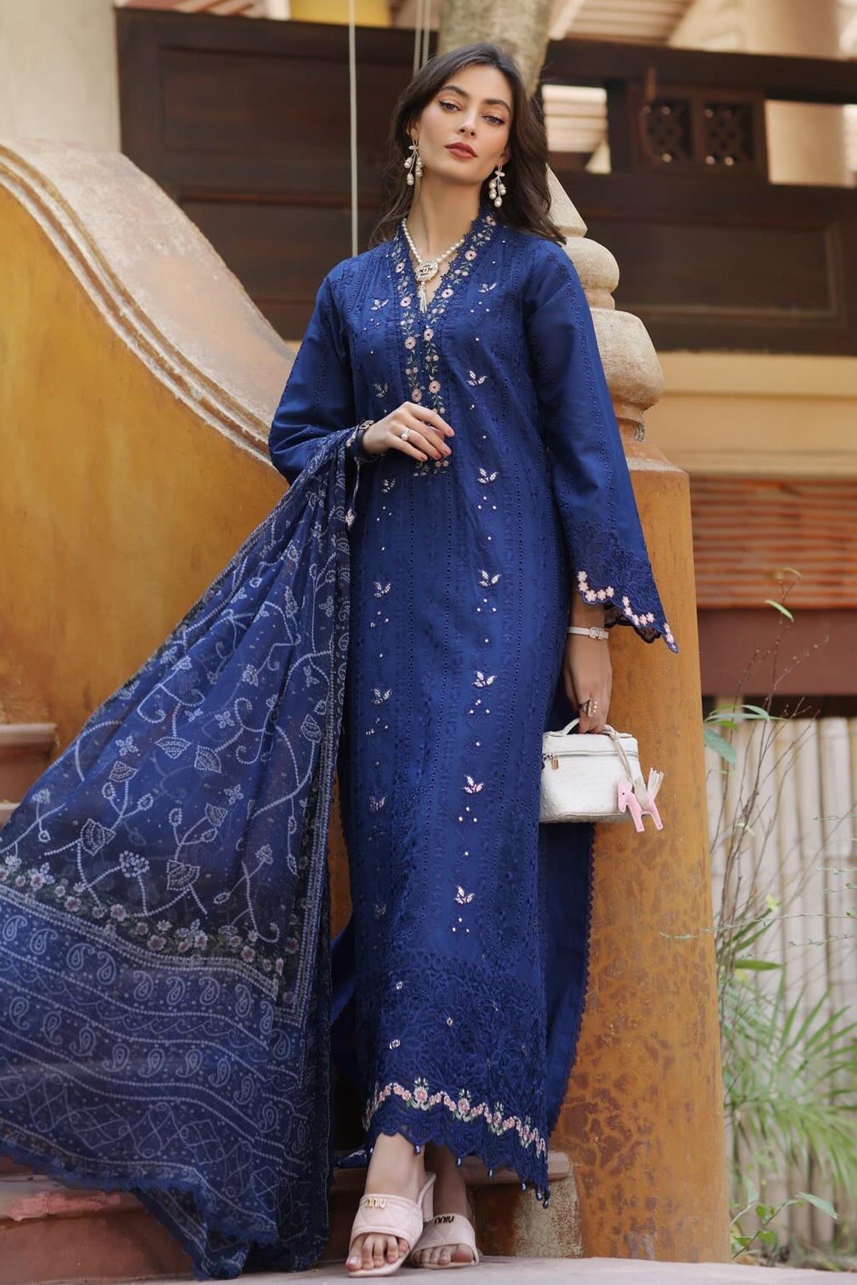 Noor By Saadia Asad Unstitched 3 Piece Eid Luxury Laserkari Collection'2025-05-B
