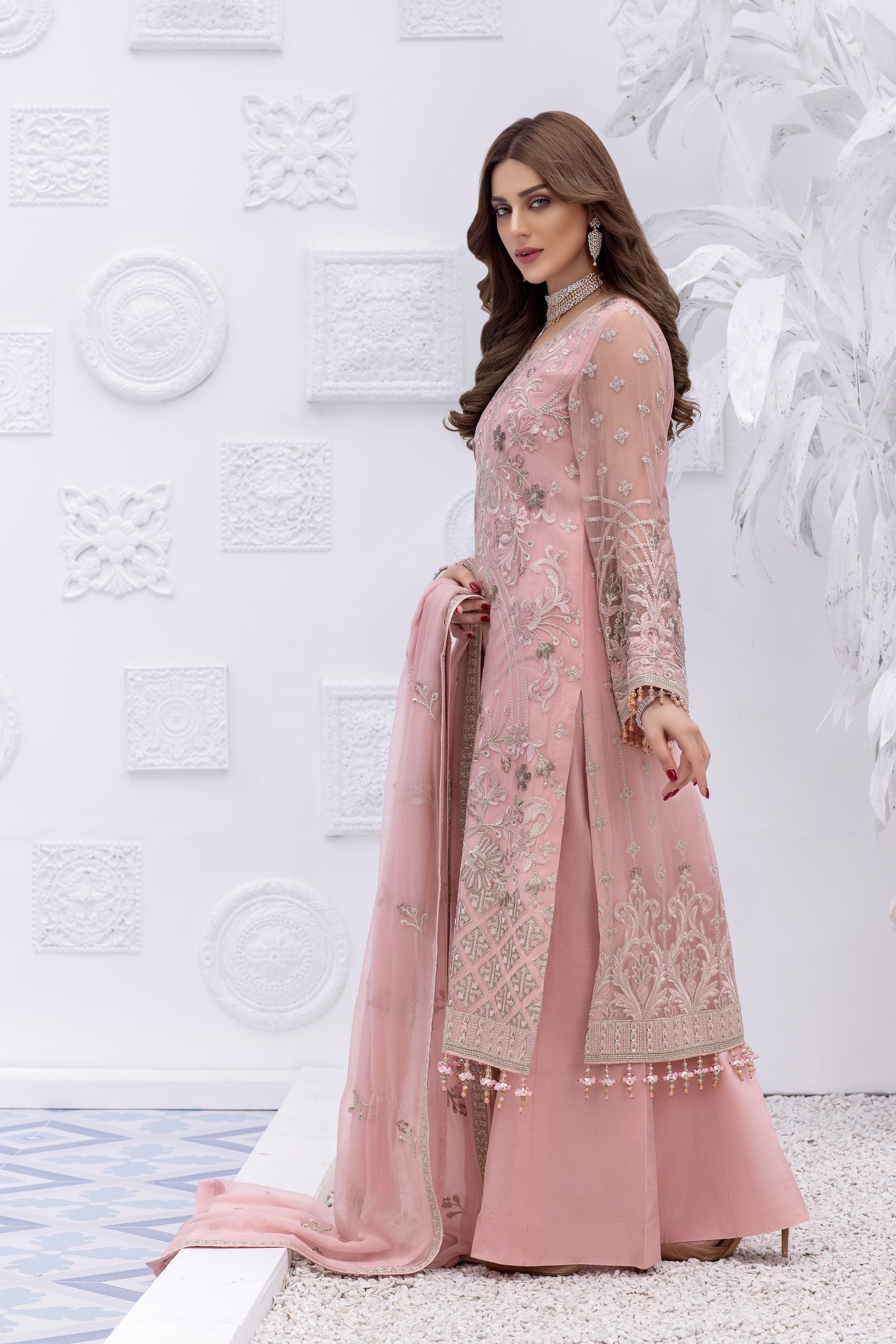 Safeera By Flossie Unstitched 3 Piece Formals Vol-08 Collection'2025-Fuchsia