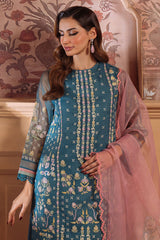 Festive Edit By Sahar Unstitched 3 Piece Emb Luxury Formals Collection'2025-05-Serene Teal