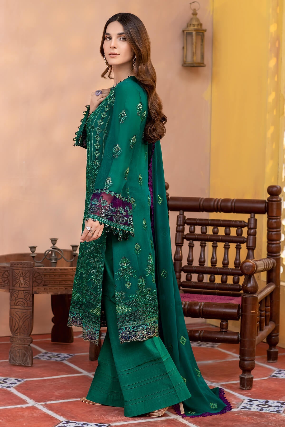 Elnaz - Kuch Khas By Flossie Unstitched 3 Piece Formals Vol-01 Collection'2025-Water Garden