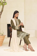 Dressline Meher  Stitched 3 Piece Emb Self Lawn Jacquard Collection