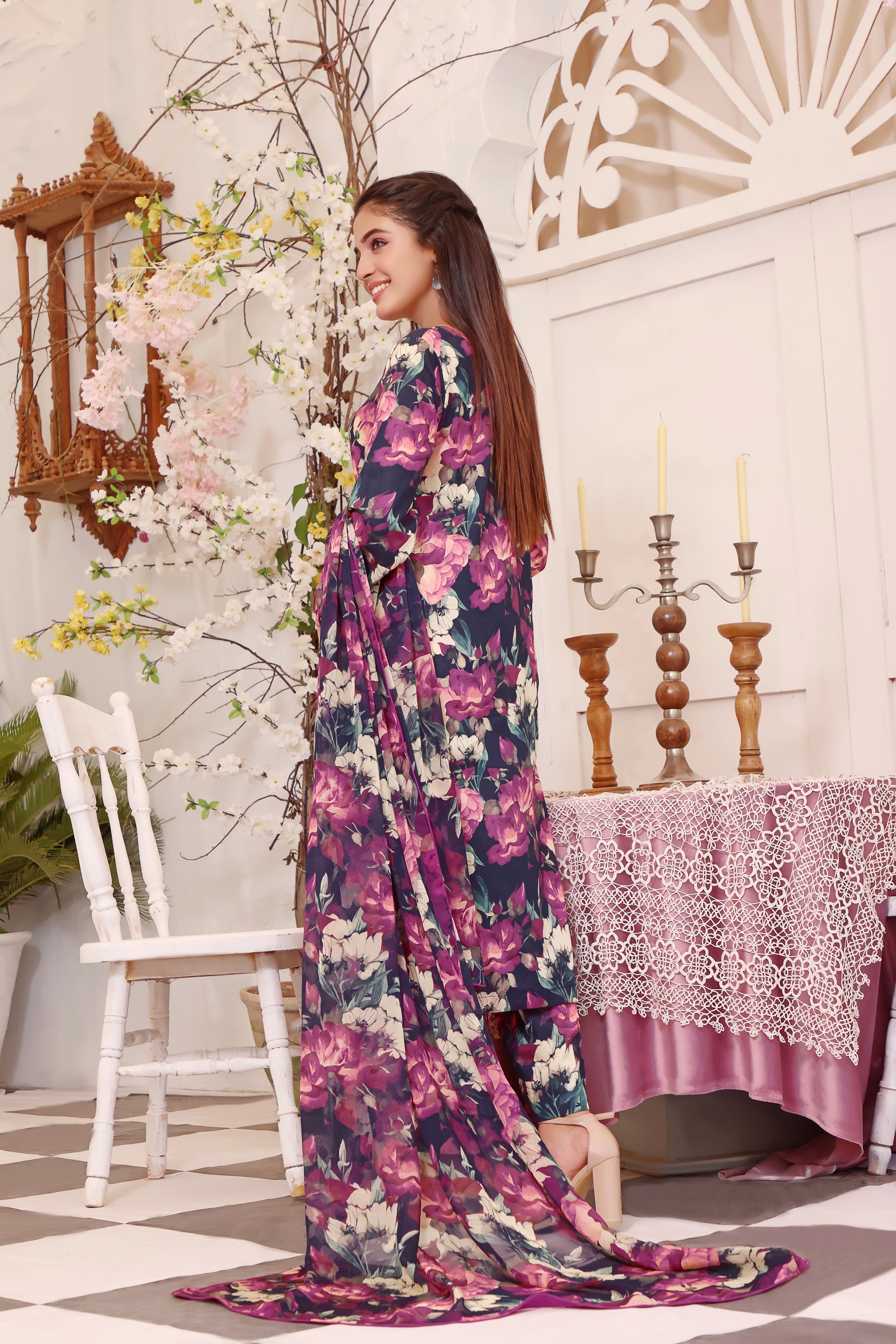 Feathers Unstitched 3 Piece Summer Collection-AKS-FT104
