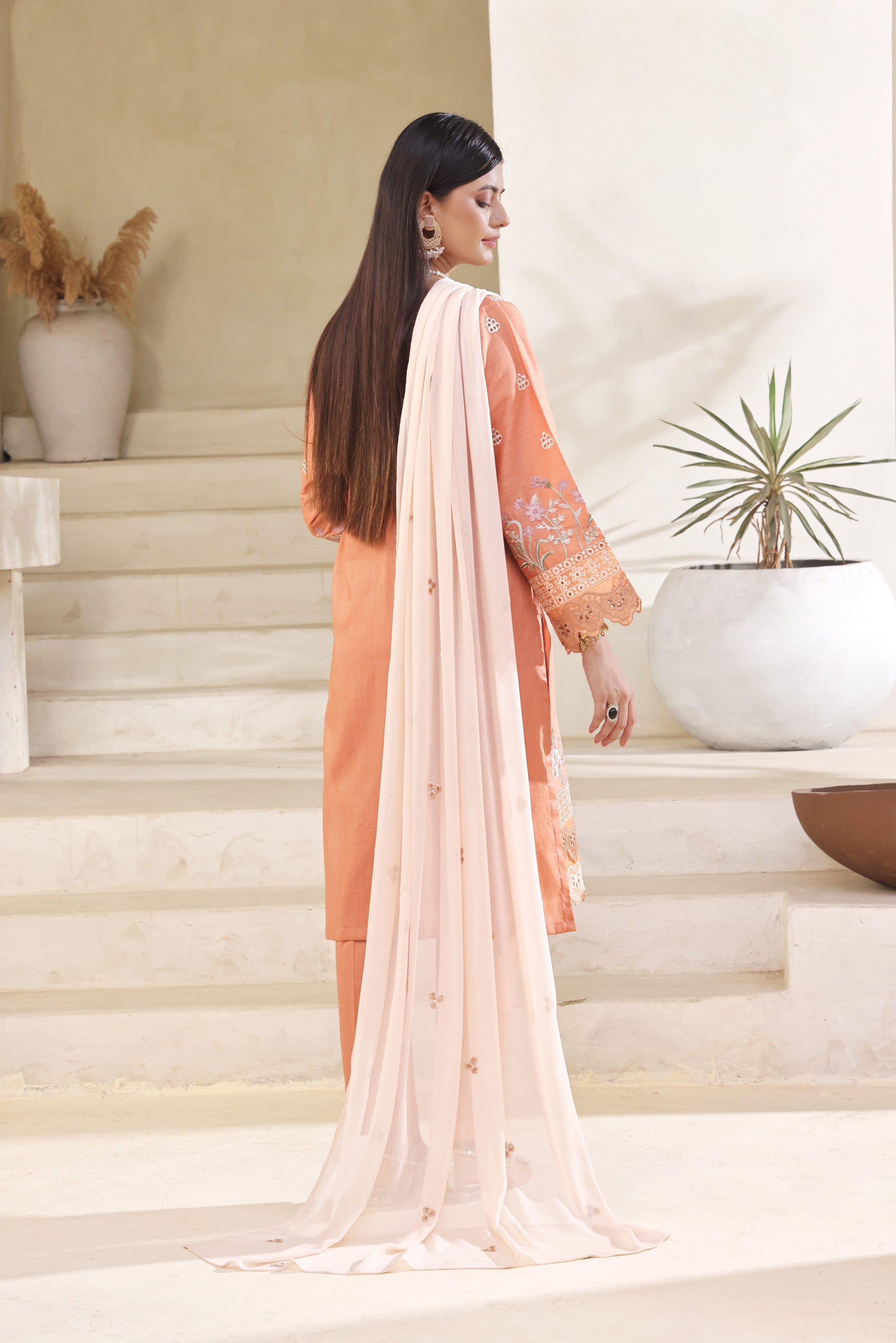 Dressline Meher  Stitched 3 Piece Emb Self Lawn Jacquard Collection