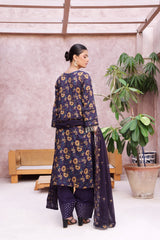 Dressline Cocktail UnStitched 3 Piece Premium Heavy Chikankari  Cutwork Emb Bana Dora Digital Printed Lawn Collection