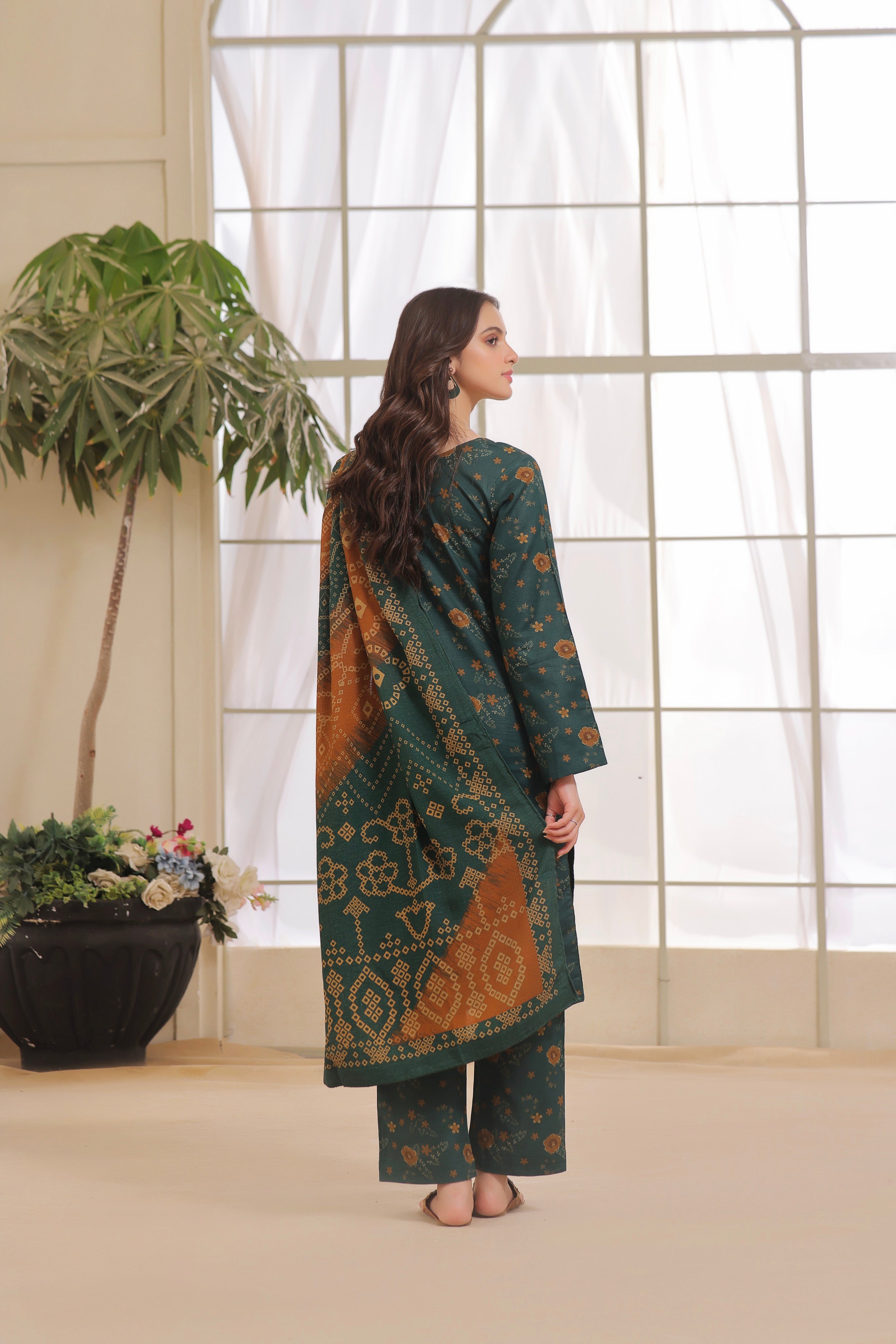 Feathers Unstitched 3 Piece Winter Collection-MELTUM-FT299