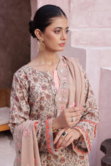 Dressline Cocktail UnStitched 3 Piece Premium Heavy Chikankari  Cutwork Emb Bana Dora Digital Printed Lawn Collection