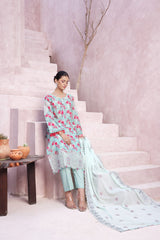 Dressline Cocktail UnStitched 3 Piece Premium Heavy Chikankari  Cutwork Emb Bana Dora Digital Printed Lawn Collection