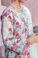 Dressline Cocktail UnStitched 3 Piece Premium Heavy Chikankari  Cutwork Emb Bana Dora Digital Printed Lawn Collection