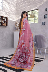 Dressline Pearl Unstitched Heavy Chikankari & Jall Emb Bana Dora Digital Lawn With Voil Dupatta & Cambric Trousers