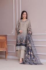 Dressline Launching New Unstitched  3 Pcs Premium Chikankari Emb Digital Printed Bana Dora Lawn Collection