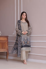 Dressline Launching New Unstitched  3 Pcs Premium Chikankari Emb Digital Printed Bana Dora Lawn Collection