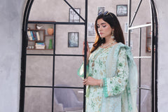 Dressline Pearl Unstitched Heavy Chikankari & Jall Emb Bana Dora Digital Lawn With Voil Dupatta & Cambric Trousers