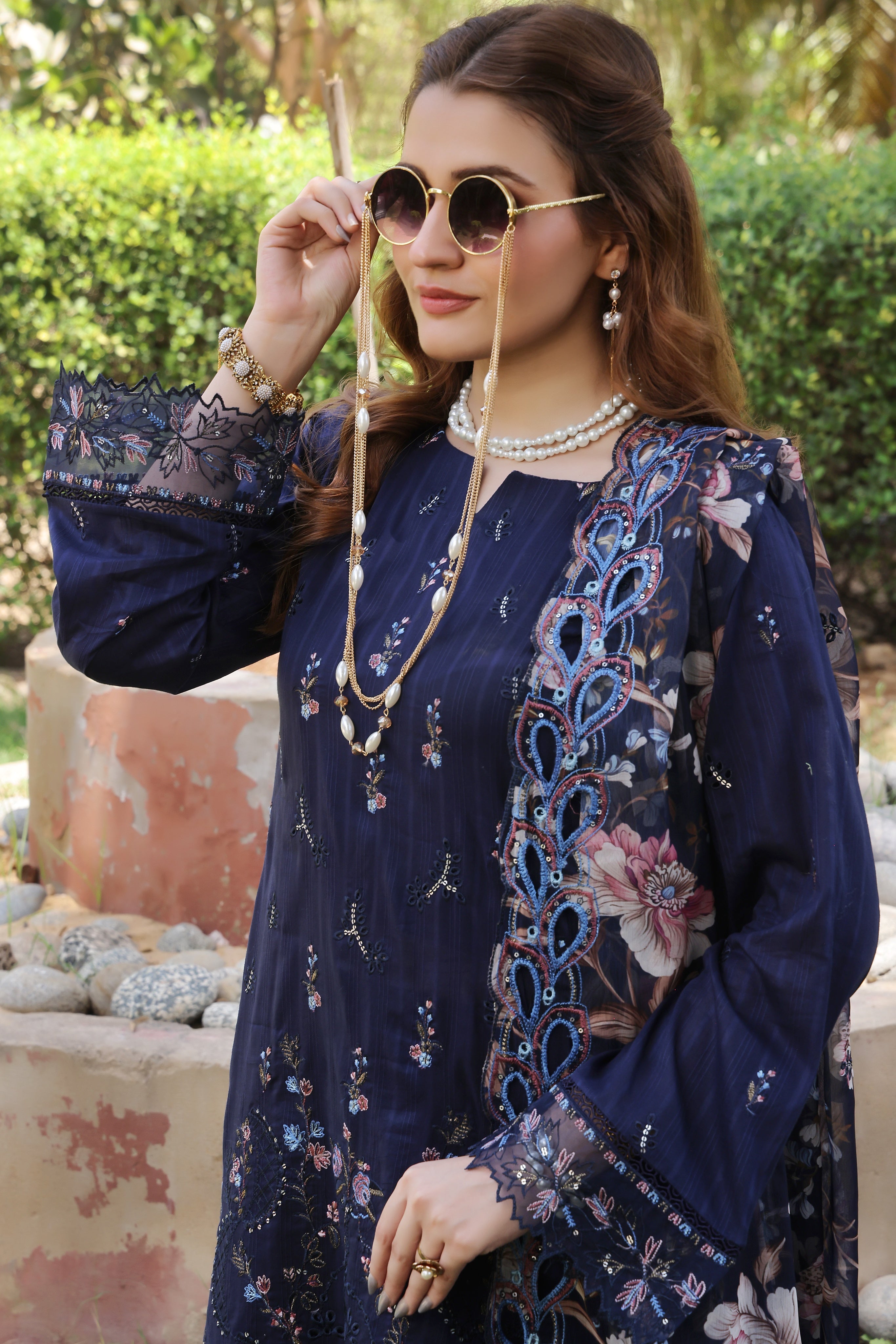 Dressline Silvana Ready-To-Wear 3 Piece Premium Heavy Chikankari Emb Bana Dora Lawn Collection