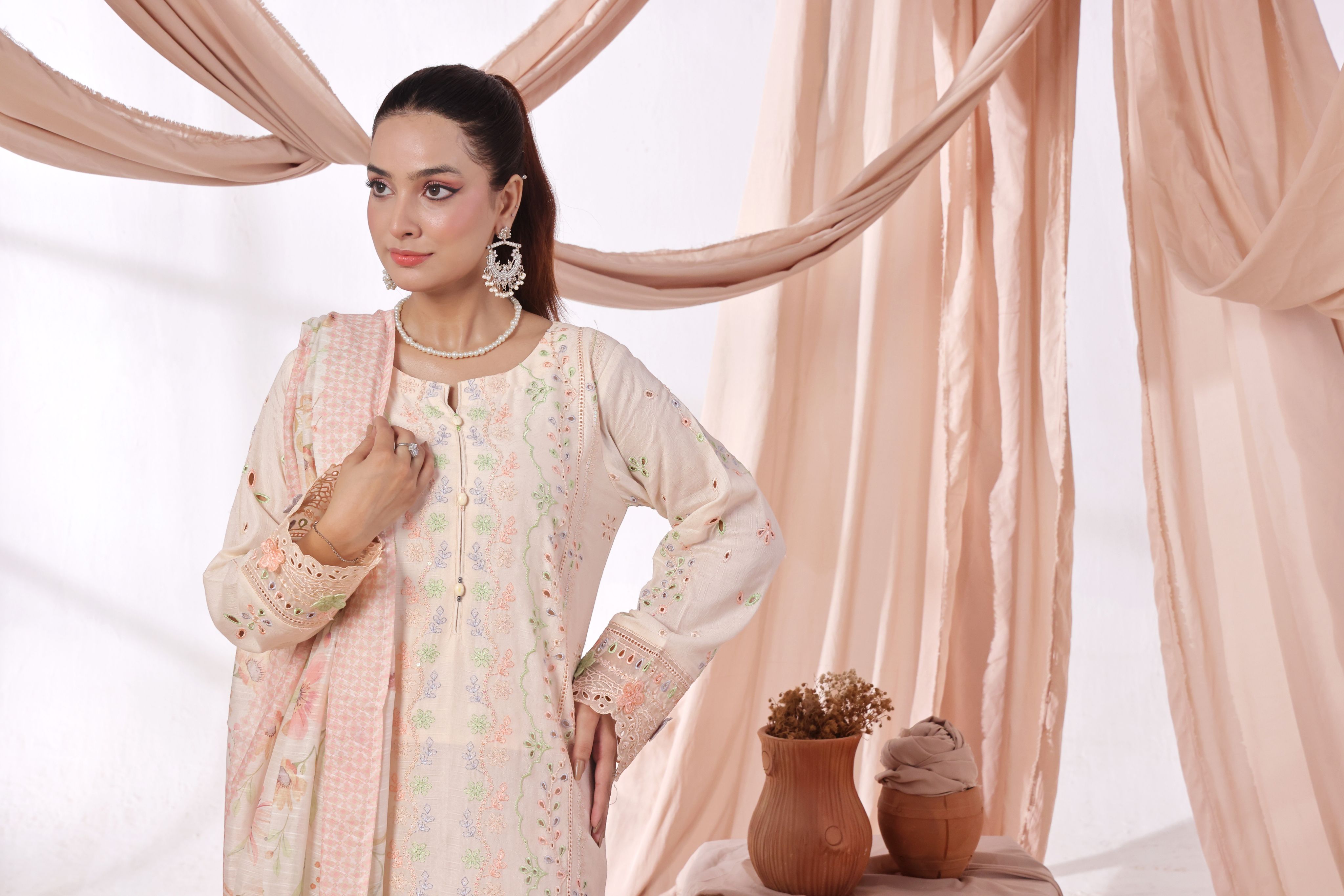 Dressline Parizai Stitched Jacquard Lawn Elegance With Munnar Dupatta