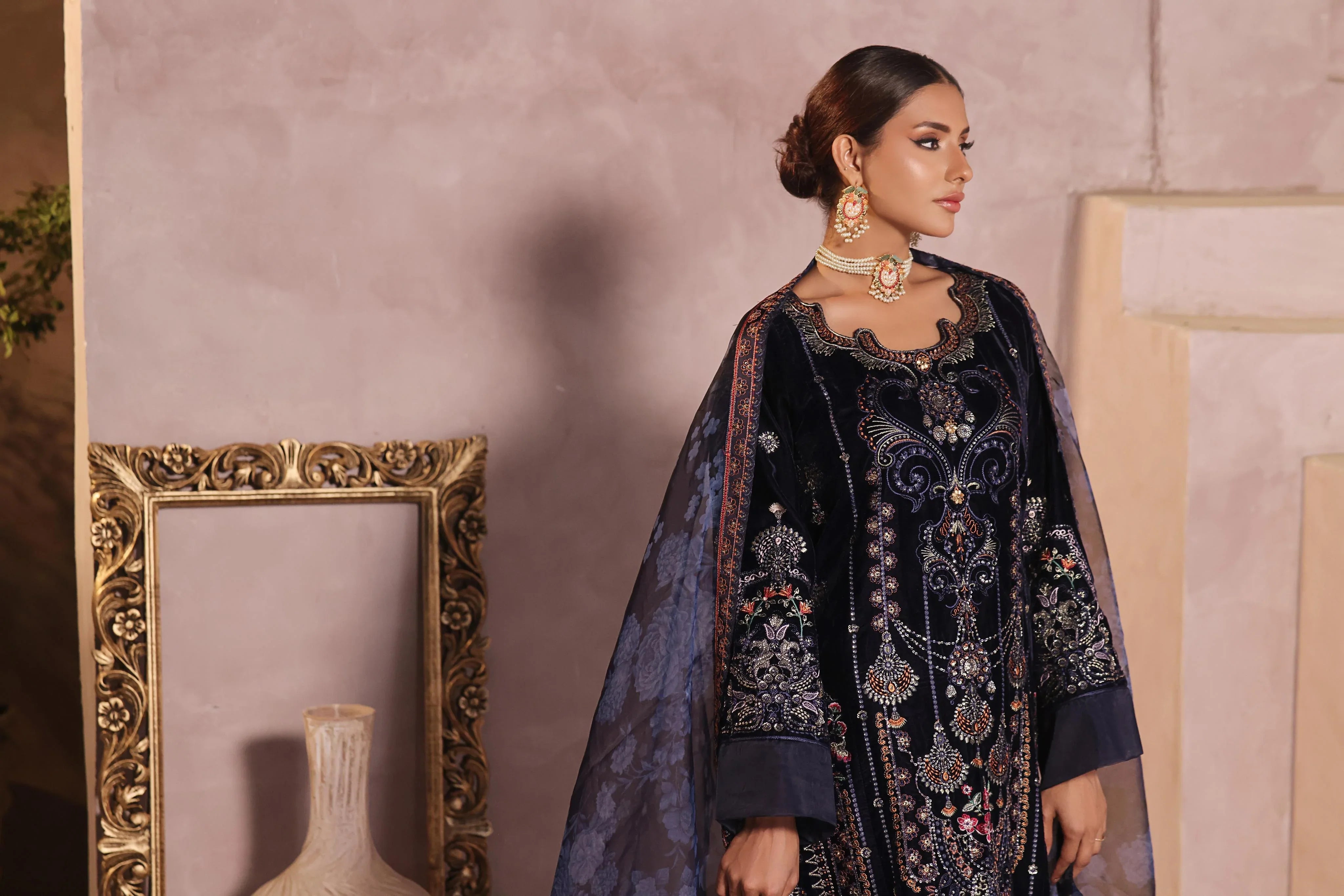 Dressline Unstitched 3 Pc Emb Luxury Velvet Collection