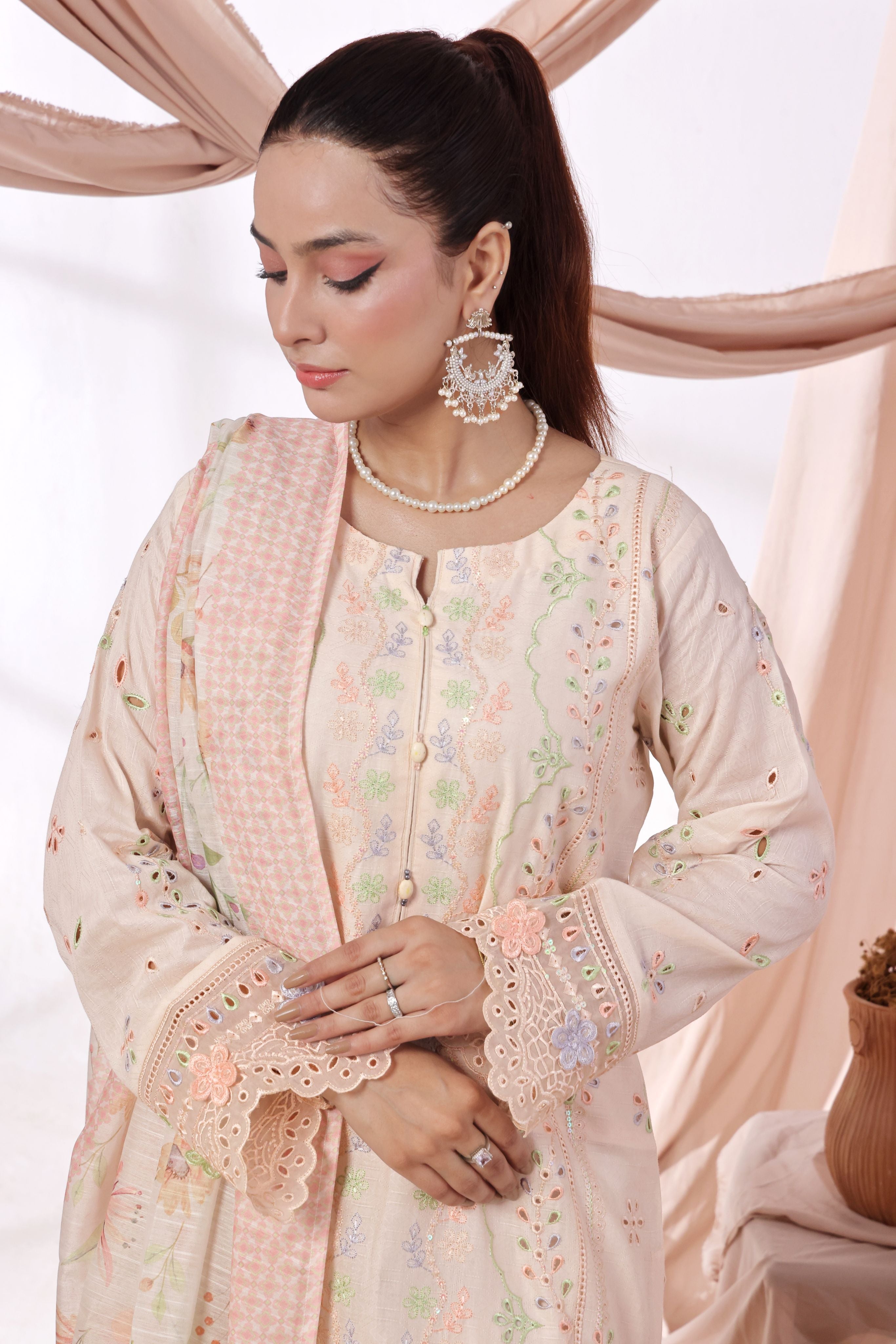 Dressline Parizai Stitched Jacquard Lawn Elegance With Munnar Dupatta