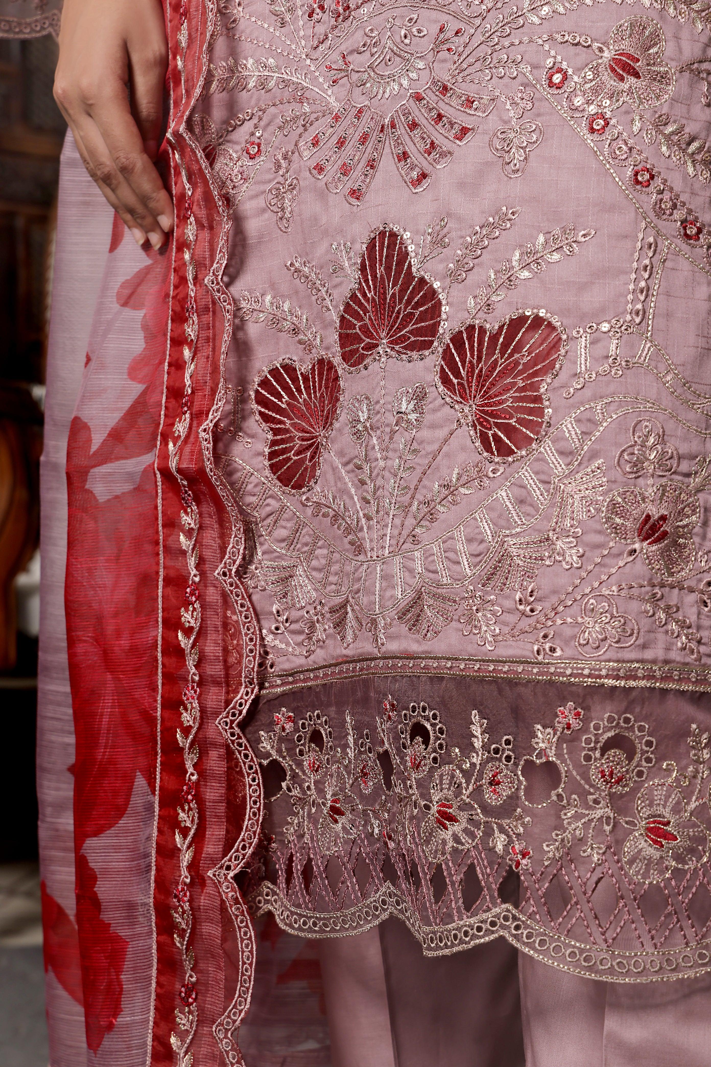 Dressline 3 Piece Emb Chikankari Lawn Suit 539