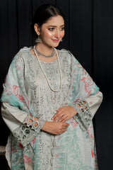 Dressline 3 Piece Emb Chikankari Lawn Suit 540