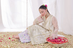 Dressline Ilaan Luxury Unstitched 3 Piece Emb Organza Dress