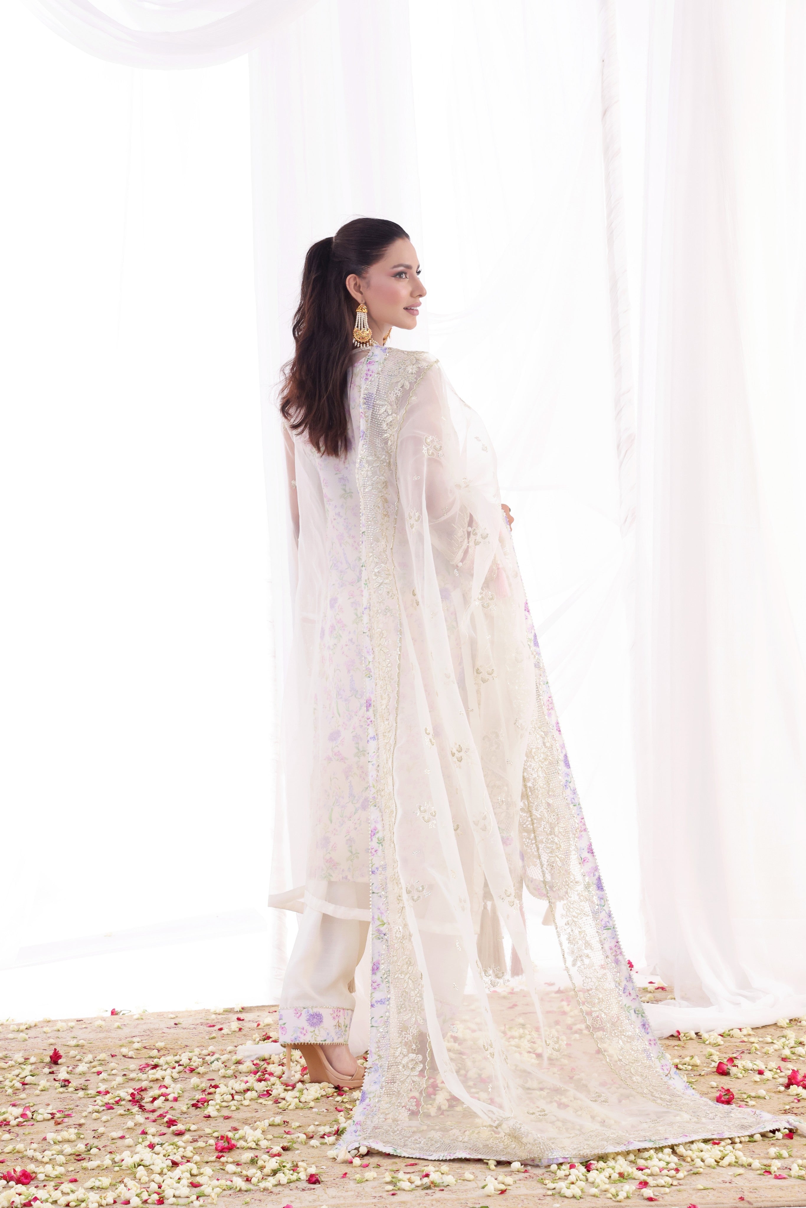 Dressline Ilaan Luxury Unstitched 3 Piece Emb Organza Dress