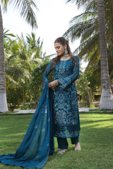 Dressline Semi Stitched 3 Piece Luxury Emb Chiffon Collection